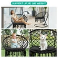 thumbnail image 7 of Hanging Swinging Macrame Chair, 330LBS Heavy Duty, 31.5" Wide Cotton Seat, Knitted Rope and Steel O-Rings for Bedroom Patio Balcony Indoor Outdoor (Black), 7 of 7