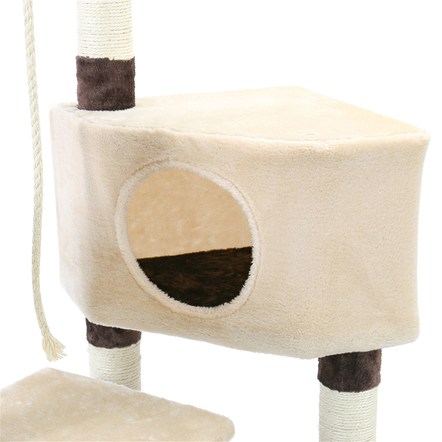 Pefilos 54.3" Cat Tree for Adult Cats Tall, Cat Condo with Scratching Post 3 Elevated Platforms, Cat Tree Tower for Indoor Cats Dangling Cat Toy, Cat Playground, Beige Pefilos 54.3" Cat Tree for Adult Cats Tall, Cat Condo with Scratching Post 3 Elevated Platforms, Cat Tree Tower for Indoor Cats Dangling Cat Toy, Cat Playground, Beige