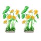 thumbnail image 1 of Uxcell Plantas Artificiales para Acuario 2 Pcs Decoraciones para Tanques de Peces Amarillo-Verde Flor de Loto, 1 of 6