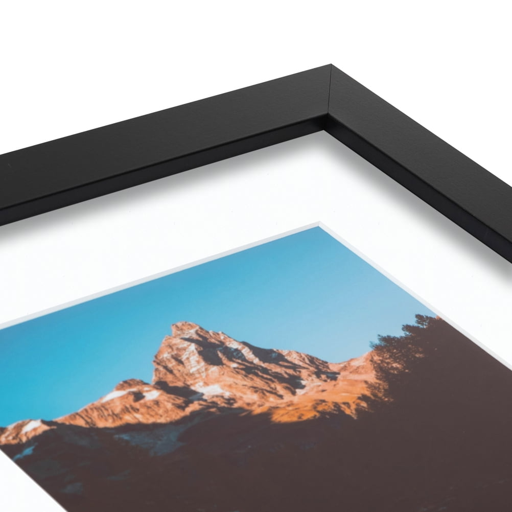 ArtToFrames 16x20" Matted Picture Frame with 12x16" Single Mat Photo Opening Framed in 1.25" Satin Black and 2" Super White Mat (FWM-3926-16x20)