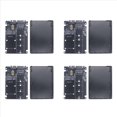 thumbnail image 1 of 4X M.2 NGFF MSATA SSD to SATA 3.0 Adapter Card 2 in 1 Converter Card M.2 SSD Adapter Card External Hard Drive Enclosure,4 x Adapter Card 4 x Shell,Black, 1 of 9