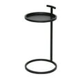 Abble 12" Matte Black Round Metal C Table