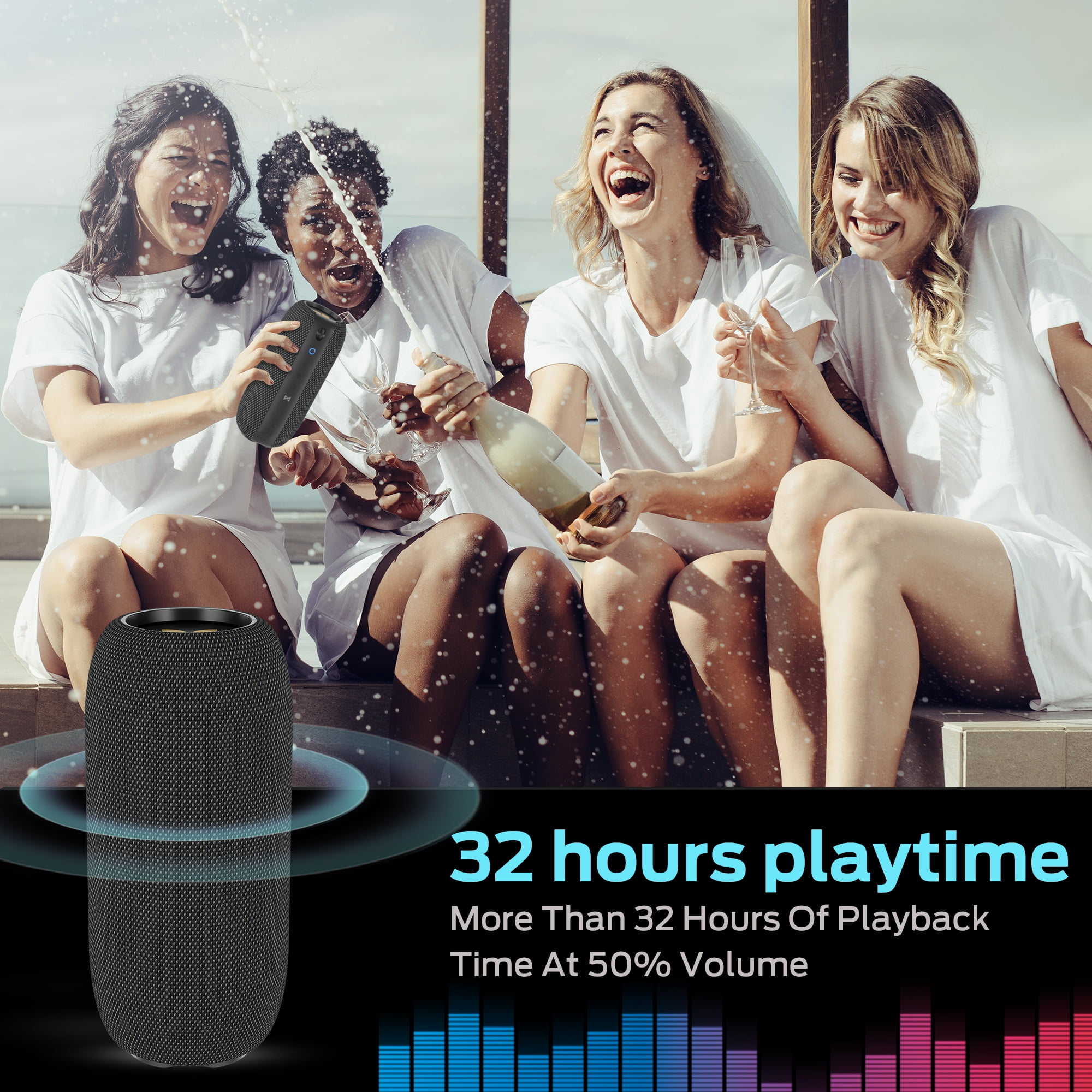 Monster Bluetooth Speaker, Portable Bluetooth Speaker, 40W True Wireless Speaker,360° Stereo Sound Effect,IPX7 Waterproof Speaker, Outdoor Speaker