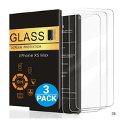 Pack of 3 - iPhone XS Max Tough Tempered Glass Screen Protector For iPhone, Full Coverage Protection, HD Transparency, Anti-Fingerprint, Durable Design