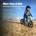 thumbnail image 3 of Strider 12” Sport Bike, Green - No Pedal Balance Bicycle for Kids 1 to 4 Years - Includes Safety Pad, Padded Seat, Mini Grips & Flat-Free Tires - Tool-Free Assembly & Adjustments, 3 of 9