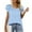 Light Blue, variant on Rezuofi 1 Pcs Womens Summer Tops Casual V Neck Ruffle Short Sleeve T Shirts Loose Fit Blouses