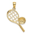 thumbnail image 3 of 14k Diamond-Cut Tennis Racquet Charm in 14k Yellow Gold, 3 of 3