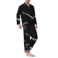 thumbnail image 2 of Naloa Skeleton Playing Xylophone Men’s Pajamas Set - Long Sleeve Button Down Sleep Shirt and Pajama Bottoms Sleepwear Set-XX-Large, 2 of 7