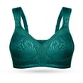 thumbnail image 3 of Deyllo Women's Non Padded Wireless Bras Plus Size Full Coverage Minimizer Bra, Green 44DD, 3 of 15