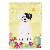 Carolines Treasures BB6114GF Easter Eggs White Boxer Cooper Garden Size Flag