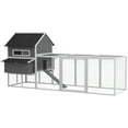 thumbnail image 3 of PawHut 137" Wooden Chicken Coop for 8-10 Chickens, Backyard, Gray, 3 of 10