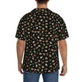 thumbnail image 3 of Sikiie Flower Pattern On Black Men's Wrinkle Free Untucked Cuban Shirt Business Casual Button Down Shirts Short Sleeve ShirtX-Large, 3 of 5