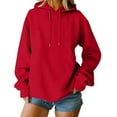 thumbnail image 5 of Women'S Hooded Fleece Sweatshirt, Long Sleeve Casual Tunic Blouse With Kangaroo Pocket, Cozy Fall Streetwear Top For Daily & Photo Occasions Wrm Pink Spider Hoodie Sweatshirt (XXL, Red) ZMTing, 5 of 5