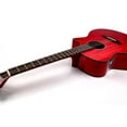 thumbnail image 3 of Minor Error-Top Solid Mahogany Acoustic Electric Guitar Built-in Tuner Cutaway Red PPL6873, 3 of 10