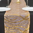 thumbnail image 3 of Efavormart 12"x108" Rose Gold Wave Mesh Table Runner With Embroidered Sequins, 3 of 6