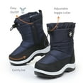 thumbnail image 4 of Ahannie Kids Toddler Snow Boots Boys Water Resistant Warm Insulated Side Zipper Winter Boots((Navy-7), 4 of 6