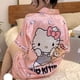 thumbnail image 1 of Sanrio-Conjunto de pijamas de Hello Kitty 3 para mujer, ropa de dormir Kuromi Y2k, pantalones cortos informales de gran tamaño, Rosa dulce, sedosos, ropa de casa bonita, Verano, 1 of 5