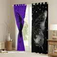 thumbnail image 4 of Feelyou Tribal Butterfly Animal Black Out Curtains, Psychedelic Stars Galaxy Curtains Pack of 2 (42x63 Each), Black Purple Bedroom Curtains, Living Room Curtains Decor, 4 of 7