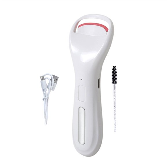 Rizador de Pestañas Eléctrico Recargable con Rodillo Calefactor de Tamaño para Mujeres, Pestañas de Larga Duración. A