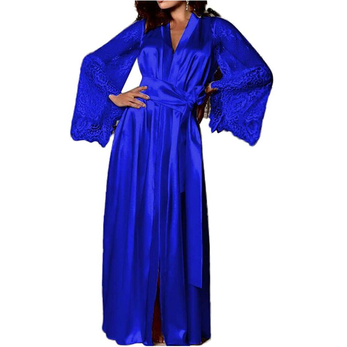 maxi silk robe