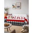 thumbnail image 6 of Valentine's Day Couch Cover for 2 Cushion Sofa, Pink Love Gnomes Geart Black Plaid Washable Loveseat Sofa Covers Slipcover for Sectional Sofas L-Shaped, Couch Throw Cover 71"x118", 6 of 9