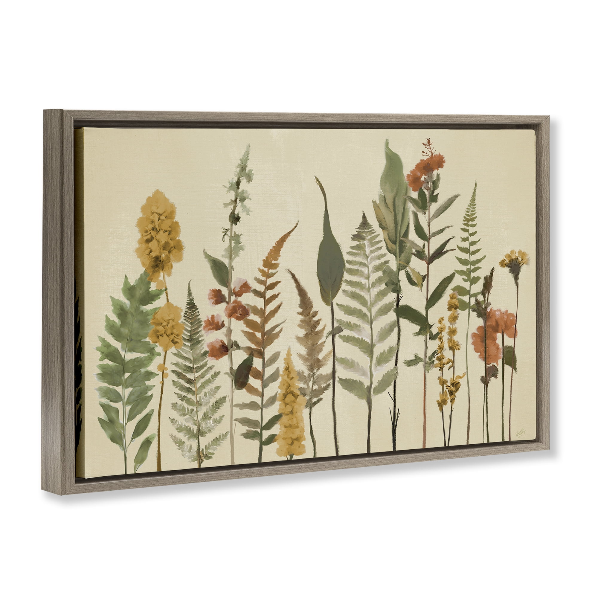 Stupell Industries Fall Toned Botanics Brown Framed Floater Canvas Wall Art, design by Elizabeth Medley