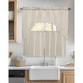 thumbnail image 2 of Ivory White Kitchen Curtains Swag Valance and Tier Curtains Set 24 Inch Length, Modern Pure Ivory White Rod Pocket Drape Panels Pair Swag Curtains for Bathroom/Cafe/Window, 2 of 6