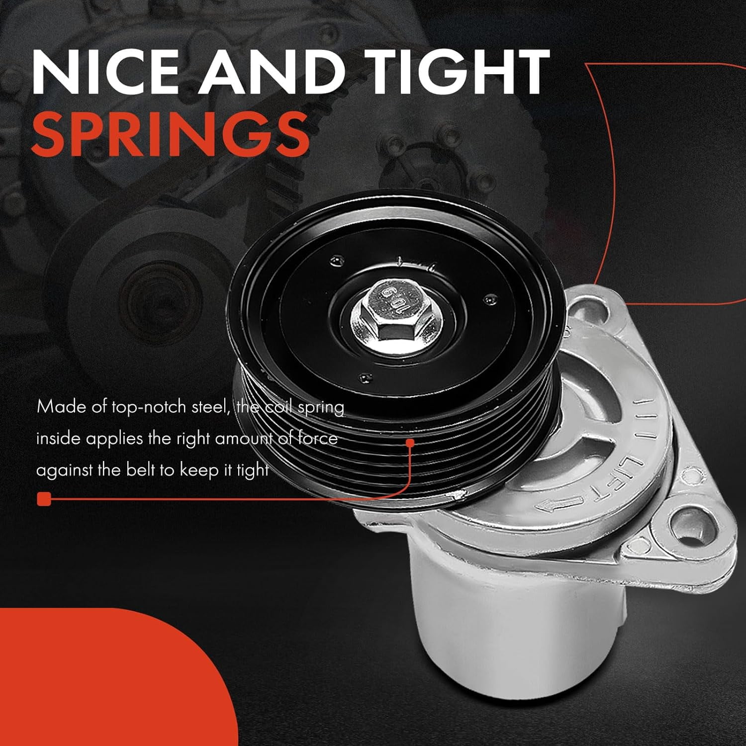 A-Premium Belt Tensioner Assembly with Pulley Compatible with Mazda 6 2006-2013, 2.3L 2.5L, Replace# L3P915980A, L3P915980B