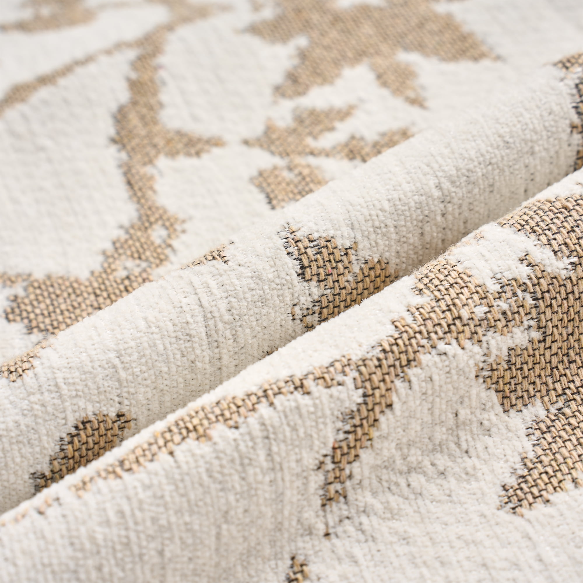 Unique Bargains Set of 2 Chenille Leaves Jacquard Throw Pillow Covers Light Brown