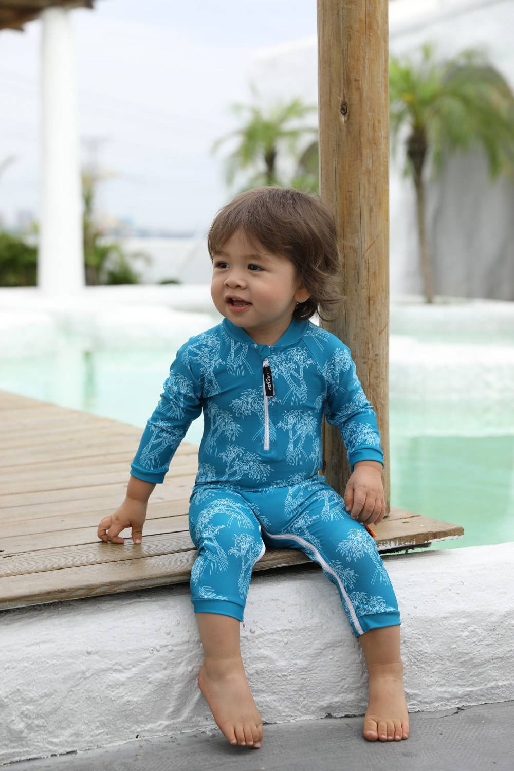 weVSwe Baby Toddler Sun Protection Rash Guard Swimsuit with Crotch Zipper
