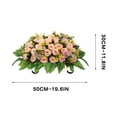 thumbnail image 3 of Roiihwy Memorial Day Decor Artificial Satin Saddle Flower, Tombstone Decoration, Cemetery Grave Memorial Flower, 23.6in Pink, 3 of 6