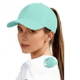 thumbnail image 2 of Women's Baseball Cap Waterproof Quick Dry Hat with Laser Perforated Summer Breathable Adjustable Performance Hat Snapback Mesh Baseball Cap for Women Golf Running Workout,Mint Green, 2 of 9