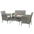 thumbnail image 2 of Lacoo 4 PCS Outdoor Patio Indoor Furniture Gray PE Rattan Wicker Table and Chairs Set, 4, 2 of 3