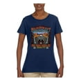 thumbnail image 2 of Main Street of America Route 66 Bike Motorcycle Cars and Trucks Womens Graphic T-Shirt, Navy, Medium, 2 of 3