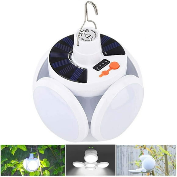 Lampe de Tente de Camping Solaire Portable avec Crochet Suspendu
