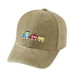 thumbnail image 2 of Kids Washed Baseball Cap For Boys And Girls Retro Train Design Adjustable Sun Hat For Outdoor Activities Casual Khaki - One Size, 2 of 8