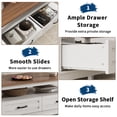 thumbnail image 6 of CazToi 2 Drawer Coffee Table Rectangular Center Table with Storage Shelves, 6 of 10