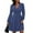 Blue, variant on Women's Fashion Casual V-Neck A-Line Fit Solid Color Long Sleeve Dress for Winter Outings and Casual Events,Beige,L