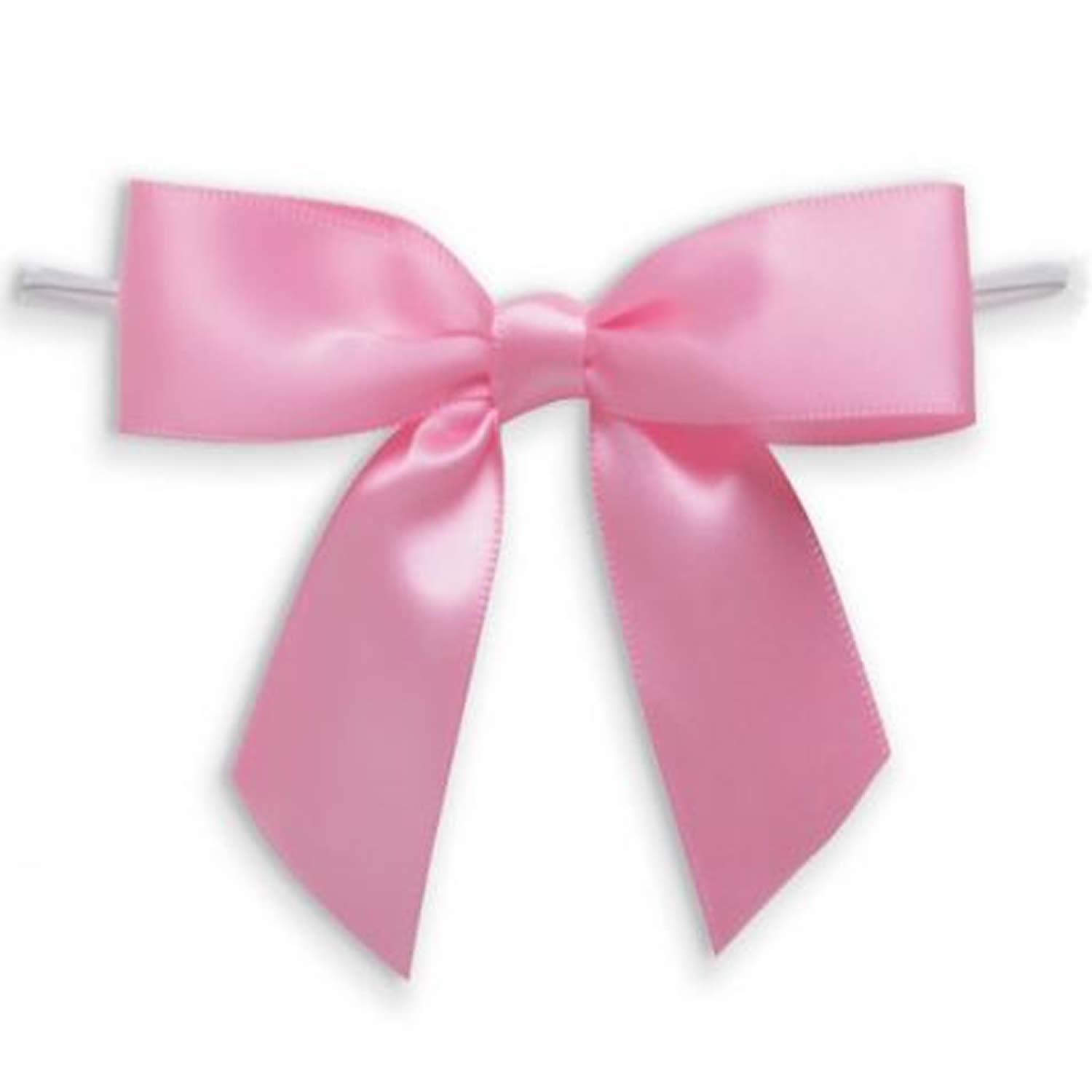 Weststone 50pcs Satin Pink Bows 3 1 2 Span X 2 Tail Ribbon Width 1 