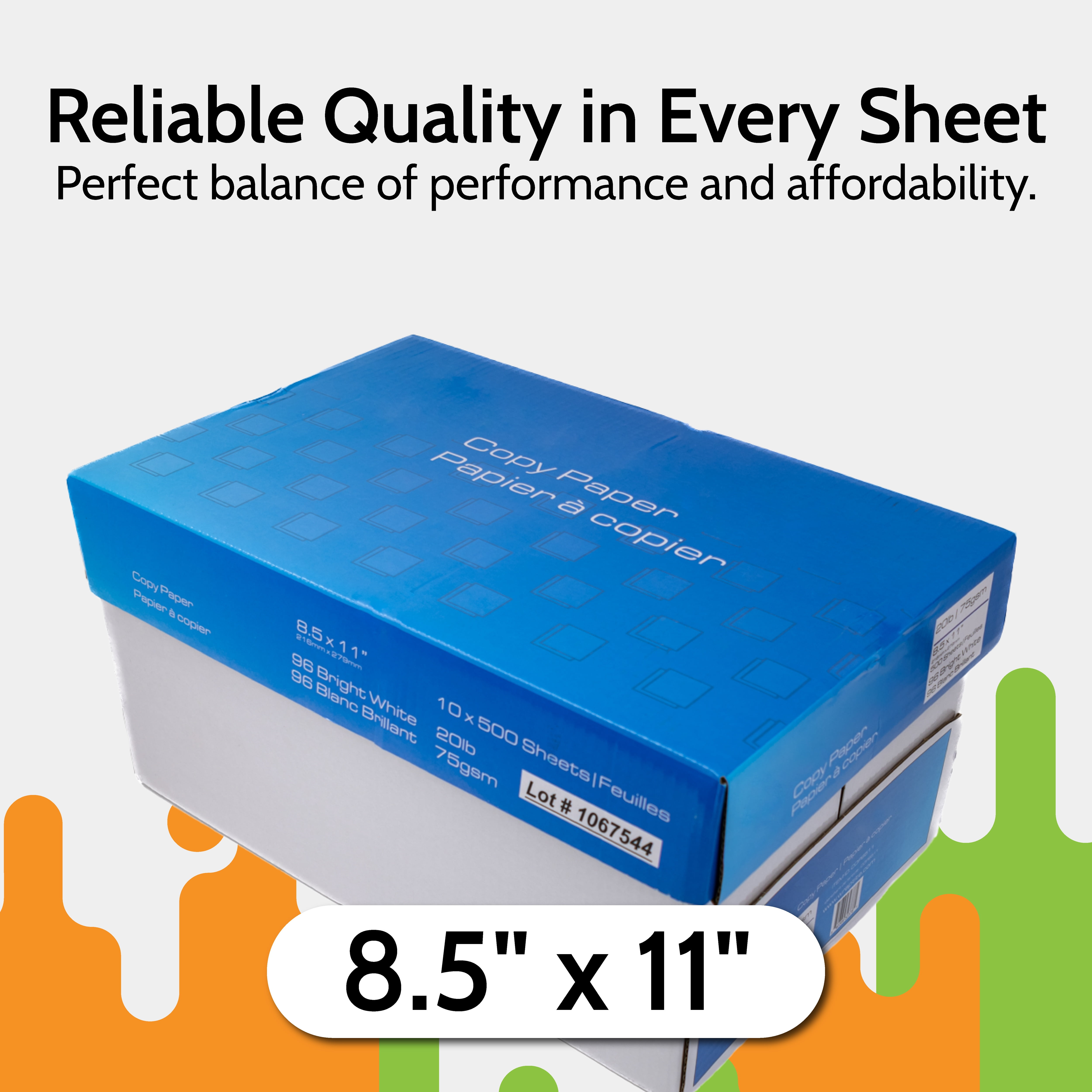 MMBM 10 Case 8.5" x 11" White Copy Paper 75 GSM Matte Virgin Paper for Black & White and Color Printing 500 Sheets/Case