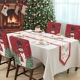thumbnail image 4 of Christmas Snowman Chair Covers Set of 8 Winter Snowflakes Pine Trees Art Chair Back Covers Stretch Removable Washable Slipcovers Protector for Dining Room Kitchen Party Decor, 4 of 5
