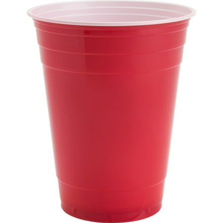 Genuine Joe Plastic Party Cup - 16 Oz - 50/pack - Plastic - Red (GJO11251)