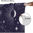 thumbnail image 5 of Sun and Moon Bohemian Curtains for Bedroom & Living Room - Boho Indian Tribal Thermal Insulated Window Drapes - Astrology Curtains 26"W x 45"L (Pack of 2), 5 of 6