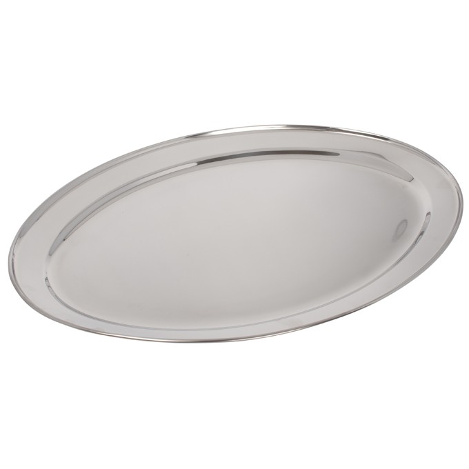 Serving Platter, Oval, 21 3/4" x 14 1/2", Stainless Steel