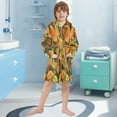 thumbnail image 5 of FORMRS Niños Bathrobe Unisex Hooded Robe Soft Plush Pajamas Sleepwear, Size 2-3T, Green Retro Leaves, 5 of 7