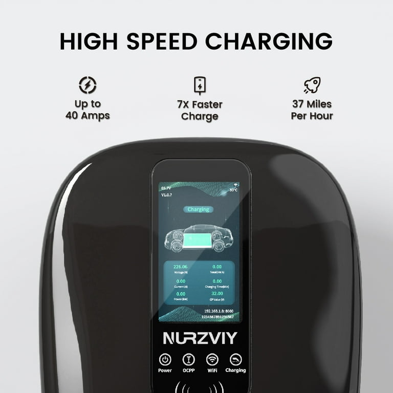 Level 2 EV Charger for Home NURZVIY 40 Amp Plug-in Electric Vehicle Charging Station with App Control, NEMA 14-50 EVSE, Smart Plug and Play - Walmart.com Level 2 EV Charger for Home NURZVIY 40 Amp Plug-in Electric Vehicle Charging Station with App Control, NEMA 14-50 EVSE, Smart Plug and Play - Walmart.com