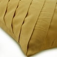 thumbnail image 2 of Throw Pillow Cover, Decorative Dull Gold 22"x22" (55x55 cm) Couch Pillow&nbsp;Cases, Suede Pintucks, Textured Zippered Pillow Covers, Striped Pattern Contemporary - Gold No Limits No Lines, 2 of 3