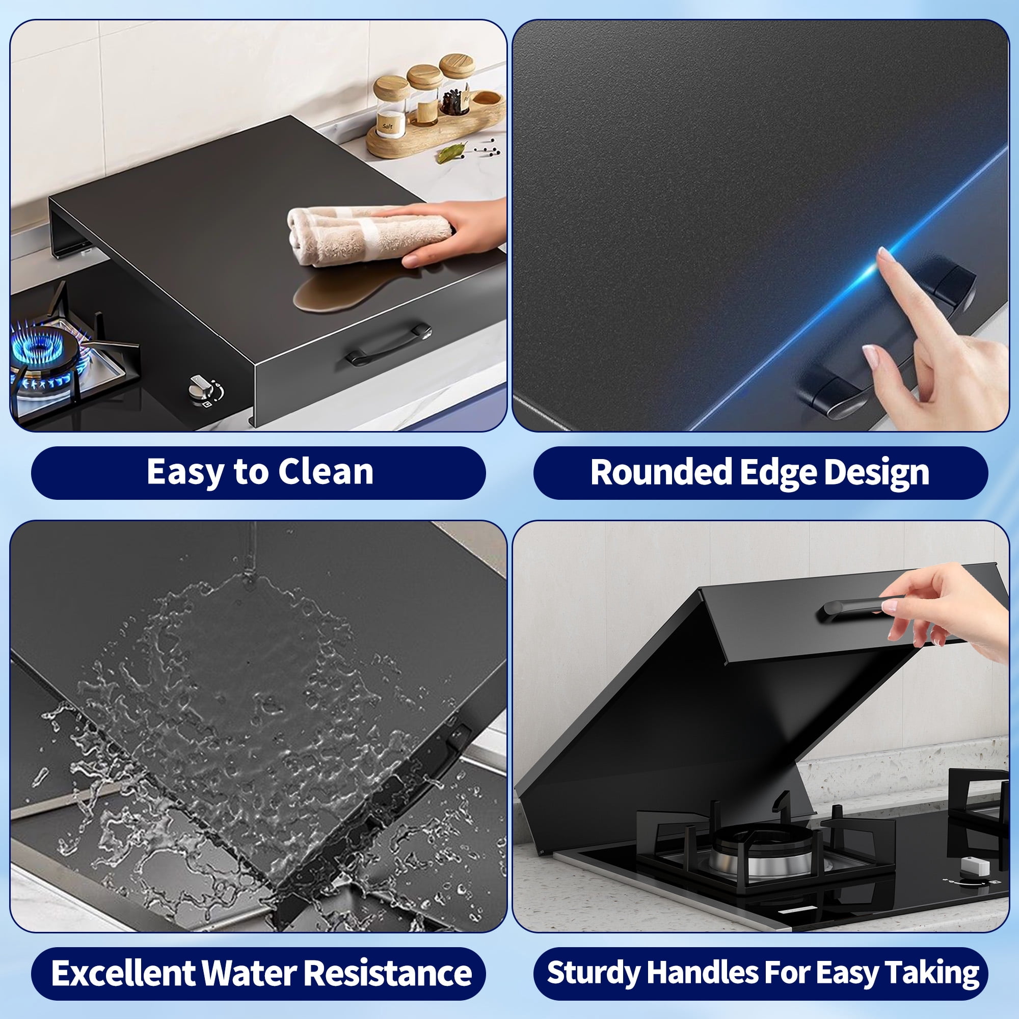HI-REEKE Gas Stove Cover Board for Gas Stove Top Stainless Steel Stove Top Cover Kitchen 15.8" x 19.7"