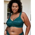 thumbnail image 5 of Wingslove Women's Full Coverage Plus Size Bra Non Padded Wireless Minimizer Bra, Dark Green 36DD, 5 of 6