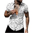 thumbnail image 4 of Fewfanhot Shirts for Men Hawaiian Valentine's Day Heart Print Button Down Short Sleeve Casual Fashion Shirt, 4 of 6